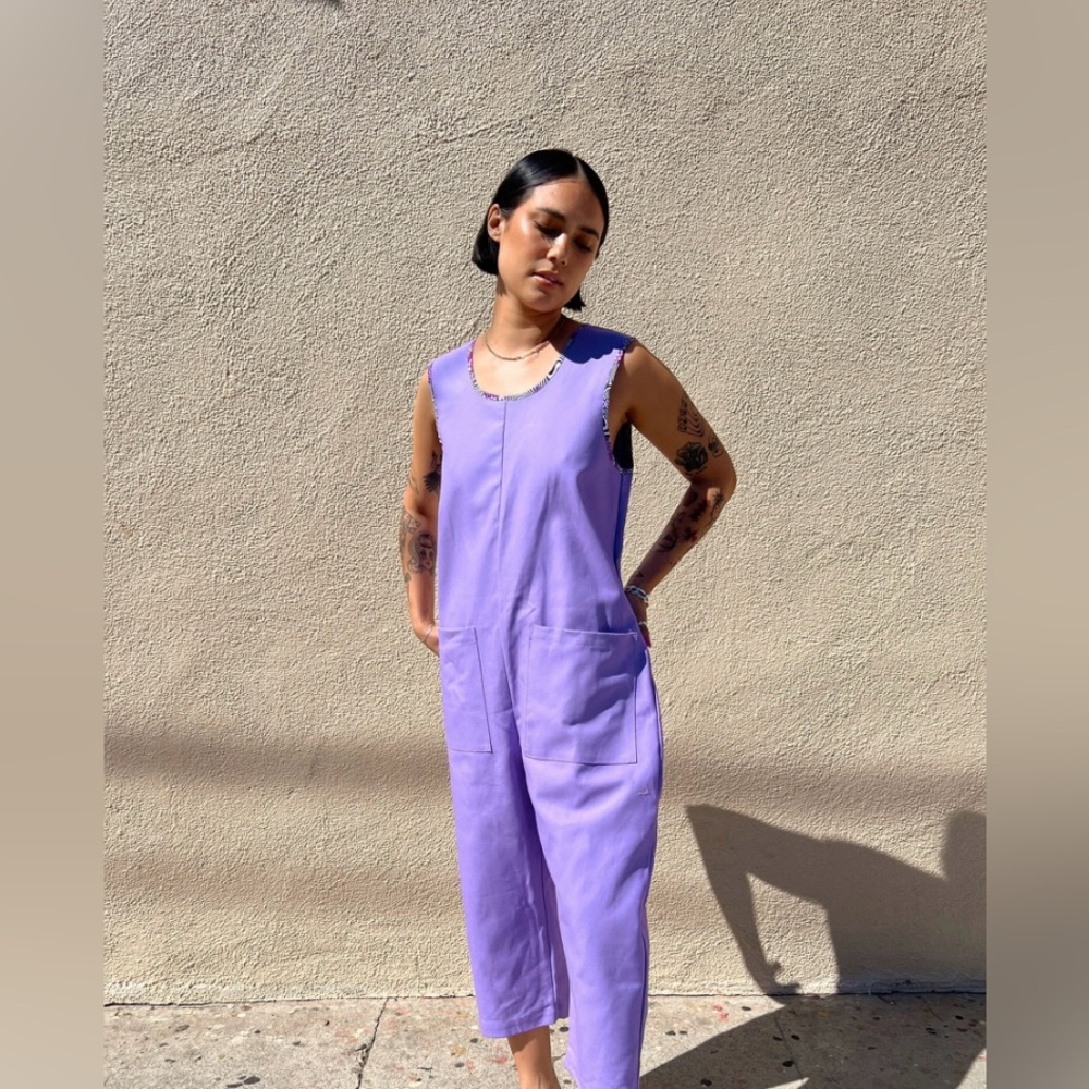 Lavender L Linen Nooworks Garden Suit